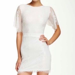 for love and lemons alexandria mini dress For Love & Lemons Velvet Sheer Houndstooth Heart Mini Dress